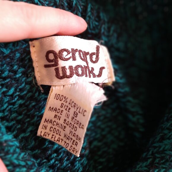 Vintage Dark Green Knit Gerard Works Sweater - Picture 7 of 7